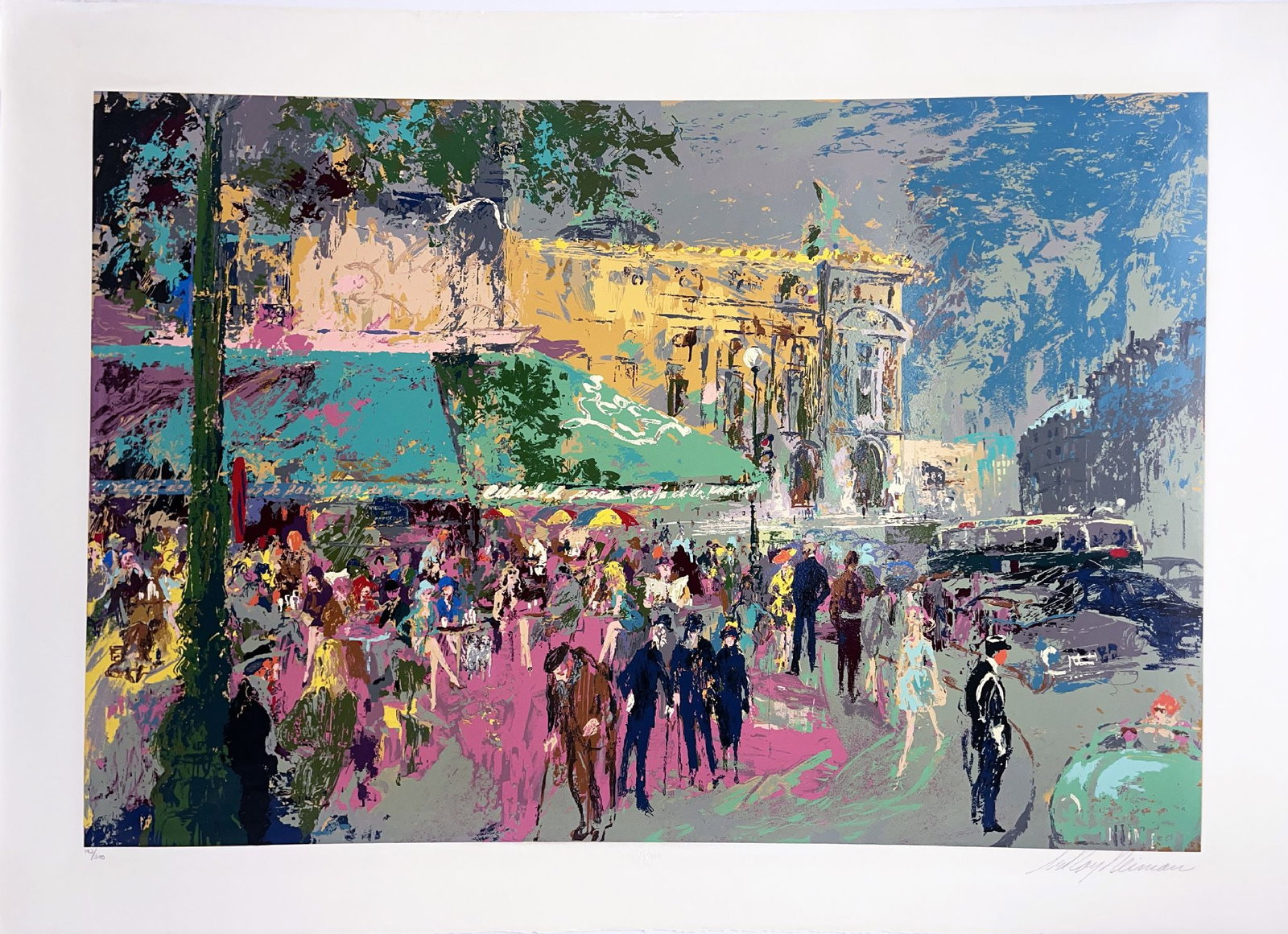 LeRoy Neiman - Cafe et la Paix: Artist: LeRoy Neiman Title: Cafe et la Paix Year: 1980 Dimensions: 28 x 38 in. Edition: From the Limited edition of 300 Medium: Serigraph on paper Condition: Excellent Signature Details: Hand signed