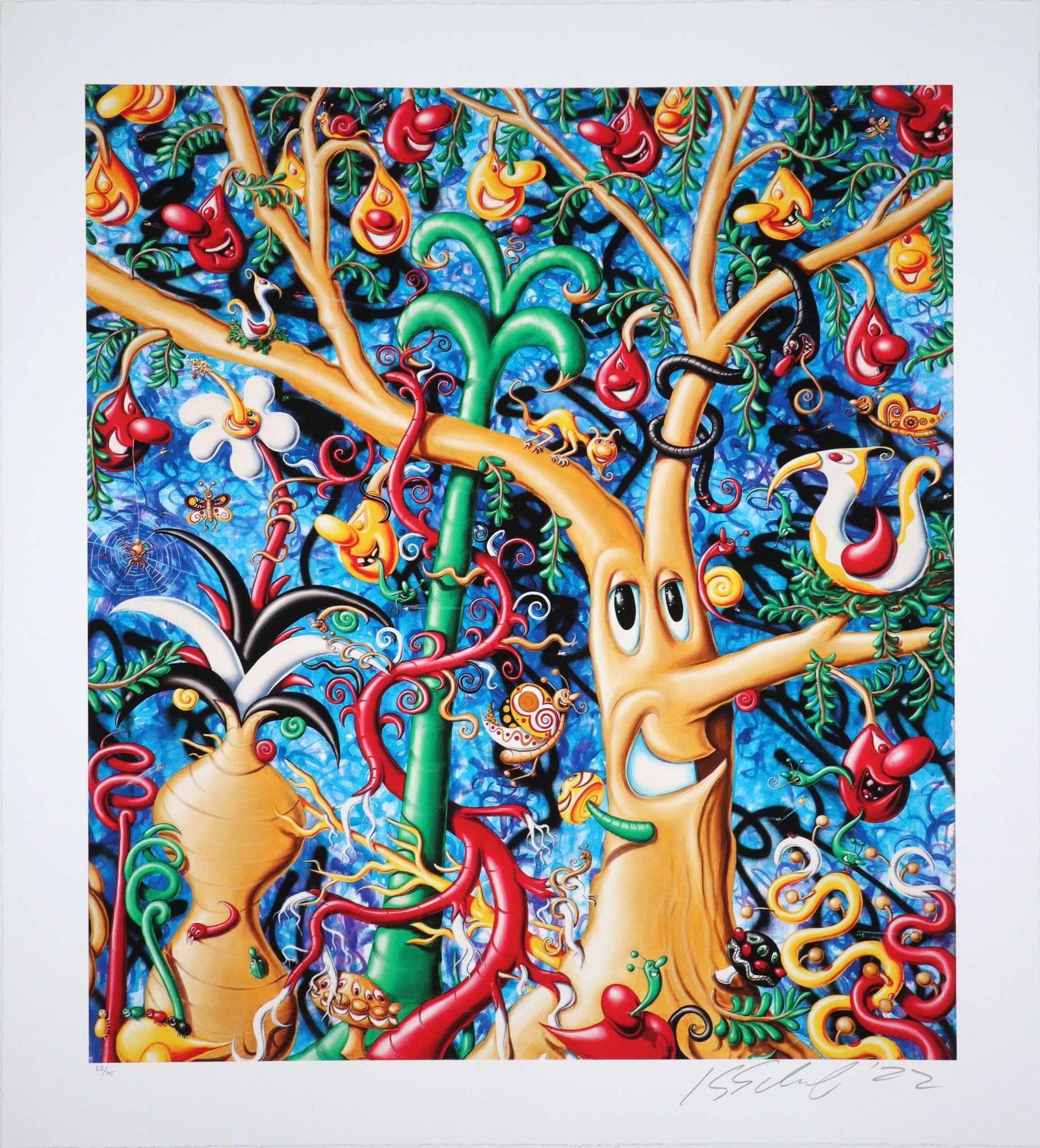 Kenny Scharf - JungleYea: Artist: Kenny Scharf Title: JungleYea Year: 2022 Dimensions: 23 x 26 in. Edition: From the limited edition of 75 Publisher: DNA Merch Medium: Ser