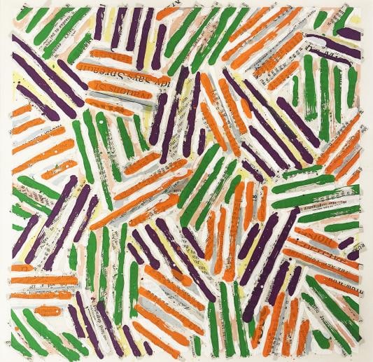 Jasper Johns - Cross hatch: Artist: Jasper Johns Title: Cross hatch Year: 1977 Dimensions: 10in. by 10in. Edition: From the rare limited edition Medium: Original Serigraph on Transpagra paper Condition: Excellent Comes with