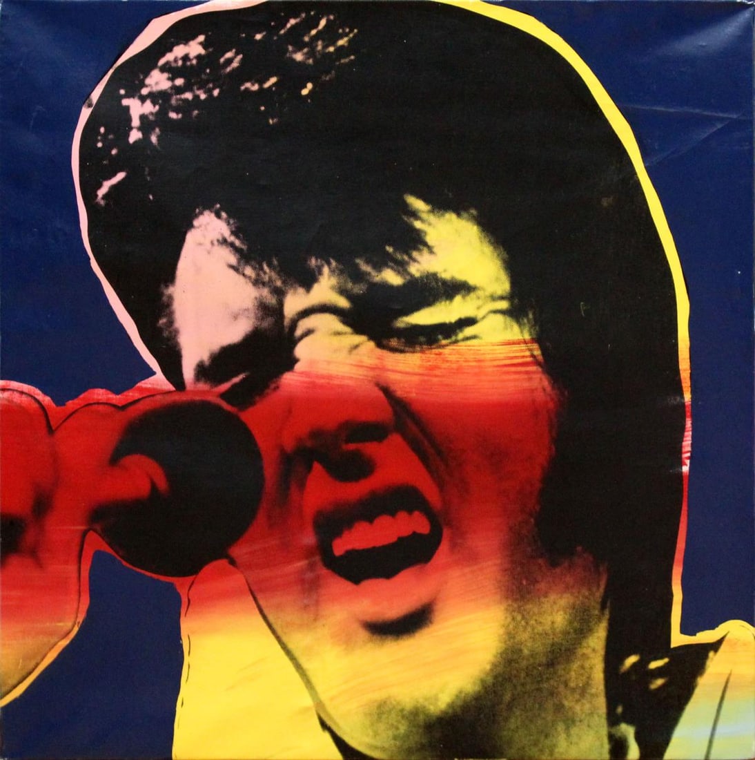 Steve Kaufman - Elvis Vegas: Artist: Steve Kaufman Title: Elvis Vegas Dimensions: 30in. by 30in. Edition: A rare unique one of a kind artwork Medium: Original hand embellished serigraph on streched canvas Condition: Excellent
