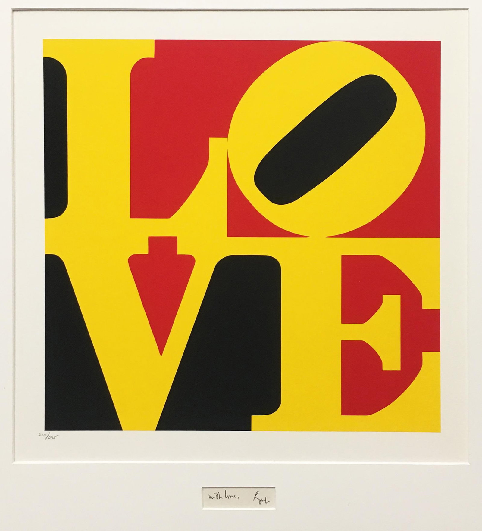 Robert Indiana - The German LOVE: Artist: Robert Indiana Title: The German LOVE Year: 1997 Dimensions: 16in. by 16in. Edition: from the limited edition of 395 Publisher: Marco Fine Arts Contempo