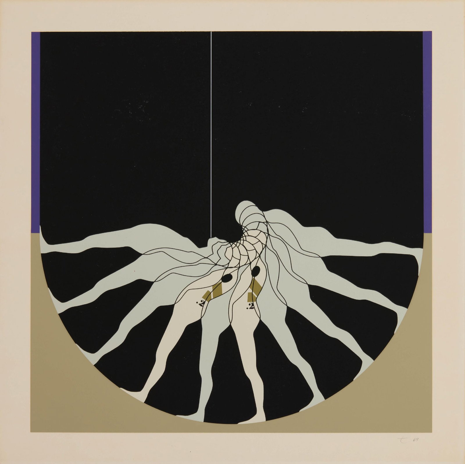 Ernest Trova - Untitled (from Falling Man Manscapes portfolio): Artist: Ernest Trova Title: Untitled (from Falling Man Manscapes portfolio) Year: 1969 Dimensions: 28 x 28 in. Edition: a proof from the printmaker Charles Cardinale private c