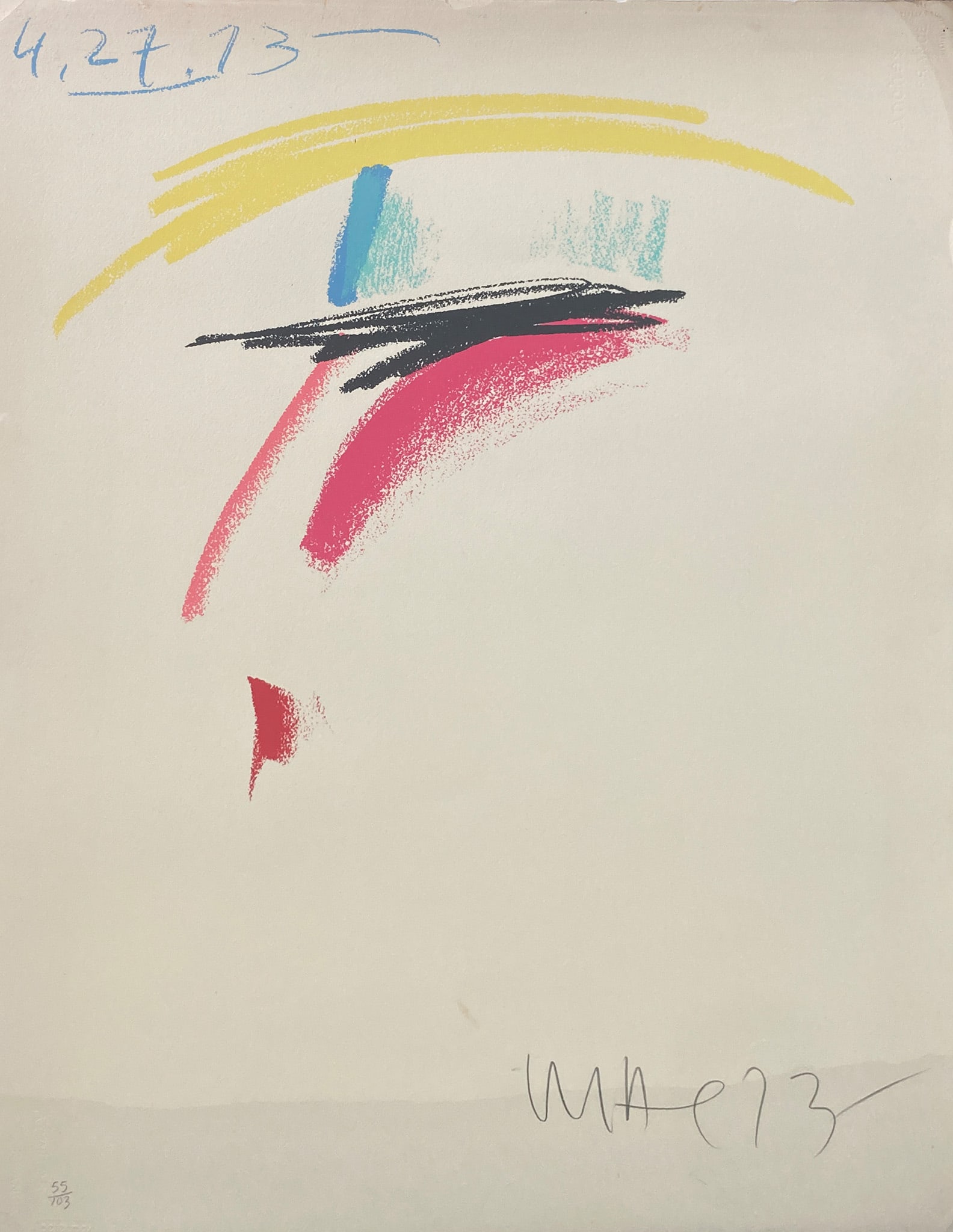 Peter Max - Elegant Lady 73: Artist: Peter Max Title: Elegant Lady 73 Year: 1973 Dimensions: 26 1/2 x 20 in. Edition: From the Rare Limited Edition of 103 Color lithograph on paper Condition:
