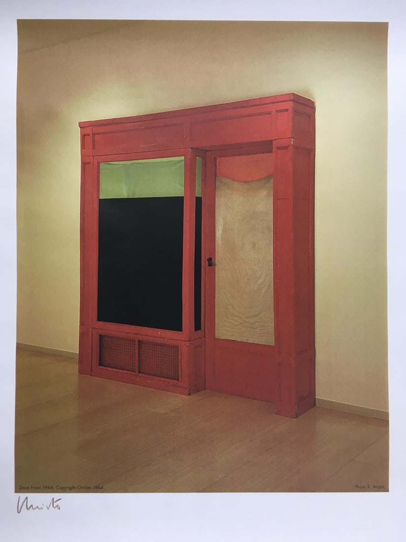 Christo - Store Front 1964: Artist: Christo Title: Store Front 1964 Year: 1964 Dimensions: 27in. by 39in. Edition: From the rare limited edition Medium: Original Offset lithograph on paper