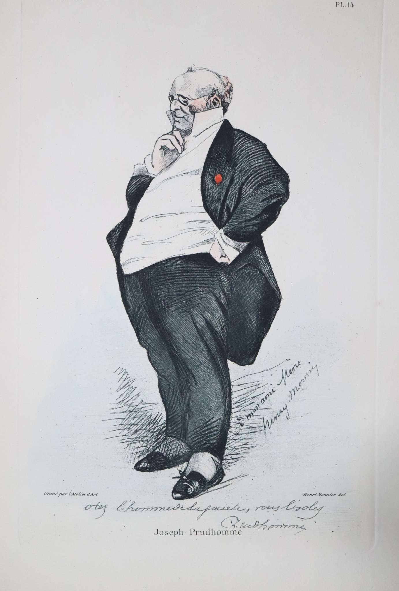 Joseph Prudhomme: Title: Joseph Prudhomme Year: 1904 Dimensions: 9 3/8 x 12 3/8 in. Edition: From the rare limited edition Publisher: L'Atelier d'Art Suite: Leau Forte Med