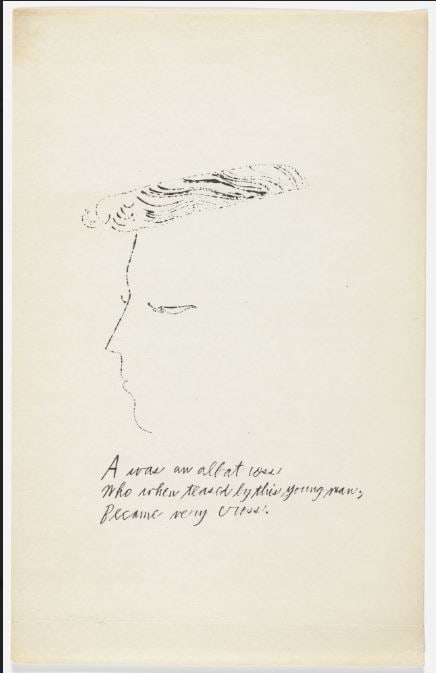 Andy Warhol - Letter A: Artist: Andy Warhol Title: Untitled 26 Year: 1953 Dimensions: 9.5in. by 6in. Edition: From the rare limited edition of approx. 100 Publisher: Andy Warhol New York Suite: A is an Alphabet Medium: