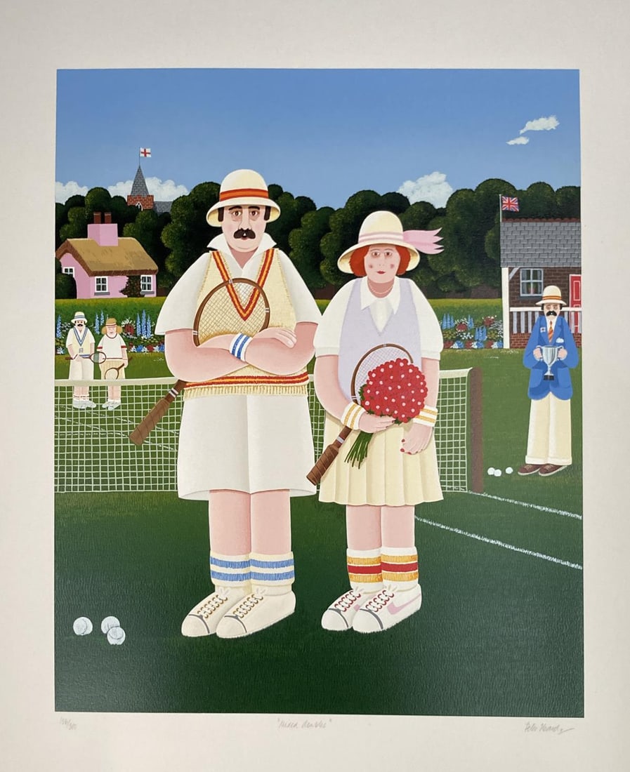 Peter Head - Mixed Doubles: Artist: Peter Head Title: Mixed Doubles Dimensions: 33in. by 28in. Edition: Numbered from the Rare Limited Edition of 300 Medium: Lithograph in Colors on Paper Condition: Excellent Signature Details: