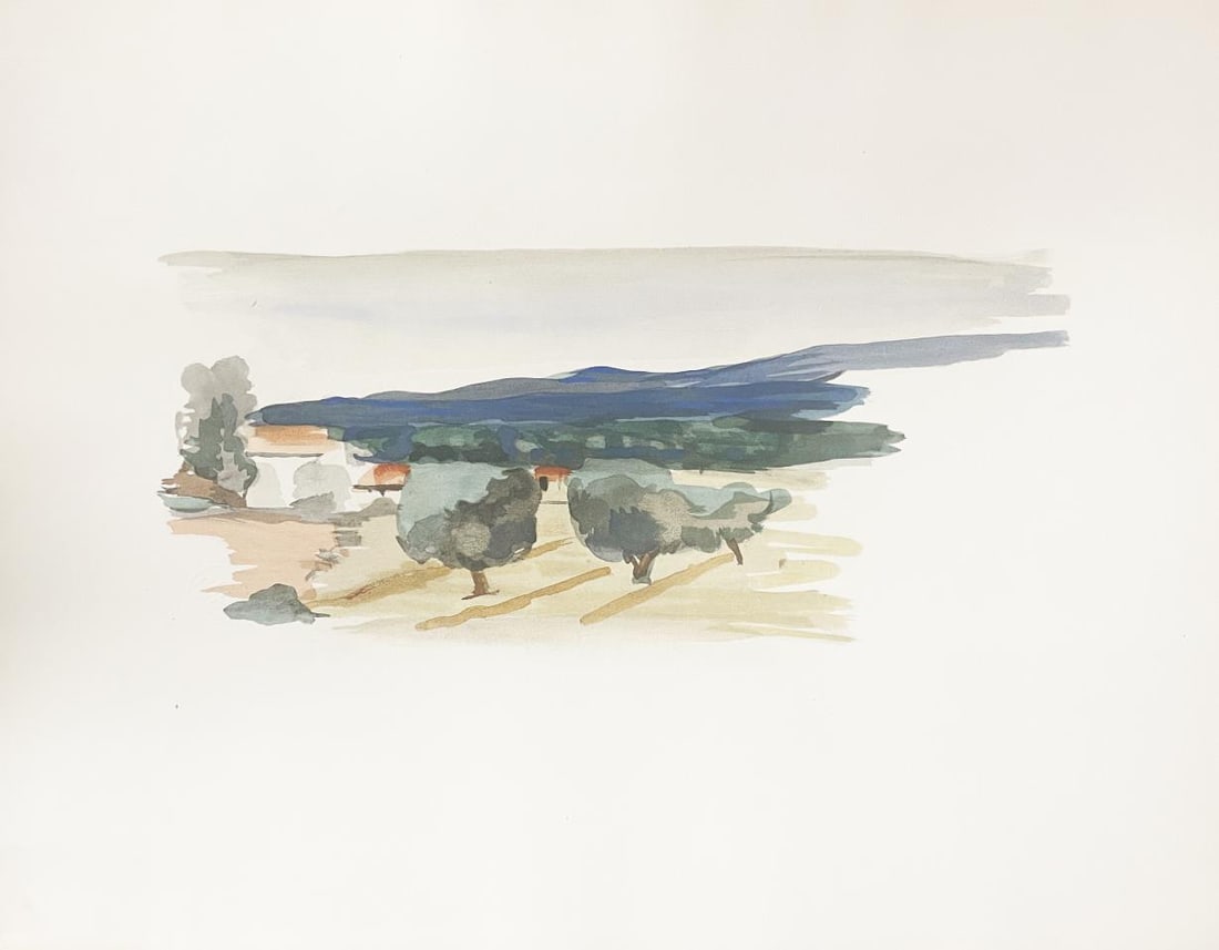 Andre Derain - Paysage: Artist: Andre Derain Title: Paysage Year: 1933 Dimensions: 15 3/4in. by 20 1/2in. Edition: From the rare limited edition of 1000 Publisher: Editions Jeanne Bucher Suite: Dix Reproductions Medium: