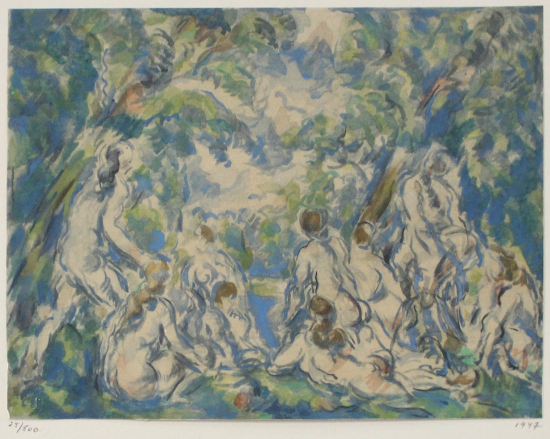 Paul Cezanne (After) - Les Baigneuses Aquarelles 2: Artist: Paul Cezanne (After) Title: Les Baigneuses Aquarelles 2 Year: 1947 Dimensions: 14 3/4in. by 11in. Edition: From the Rare Limited Edition of 500 Publisher:</