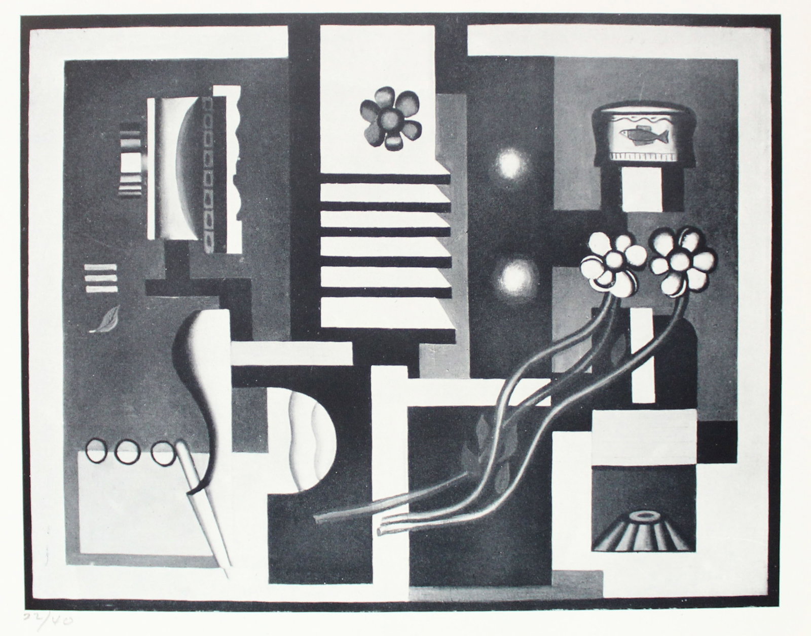 Fernand Leger - Fleurs et Elements Mecaniques (After): Artist: Fernand Leger Title: Fleurs et Elements Mecaniques Year: 1949 Dimensions: 9 1/2in. by 7 1/2in. Edition: From the Rare Limited Edition of 40 Publisher: T