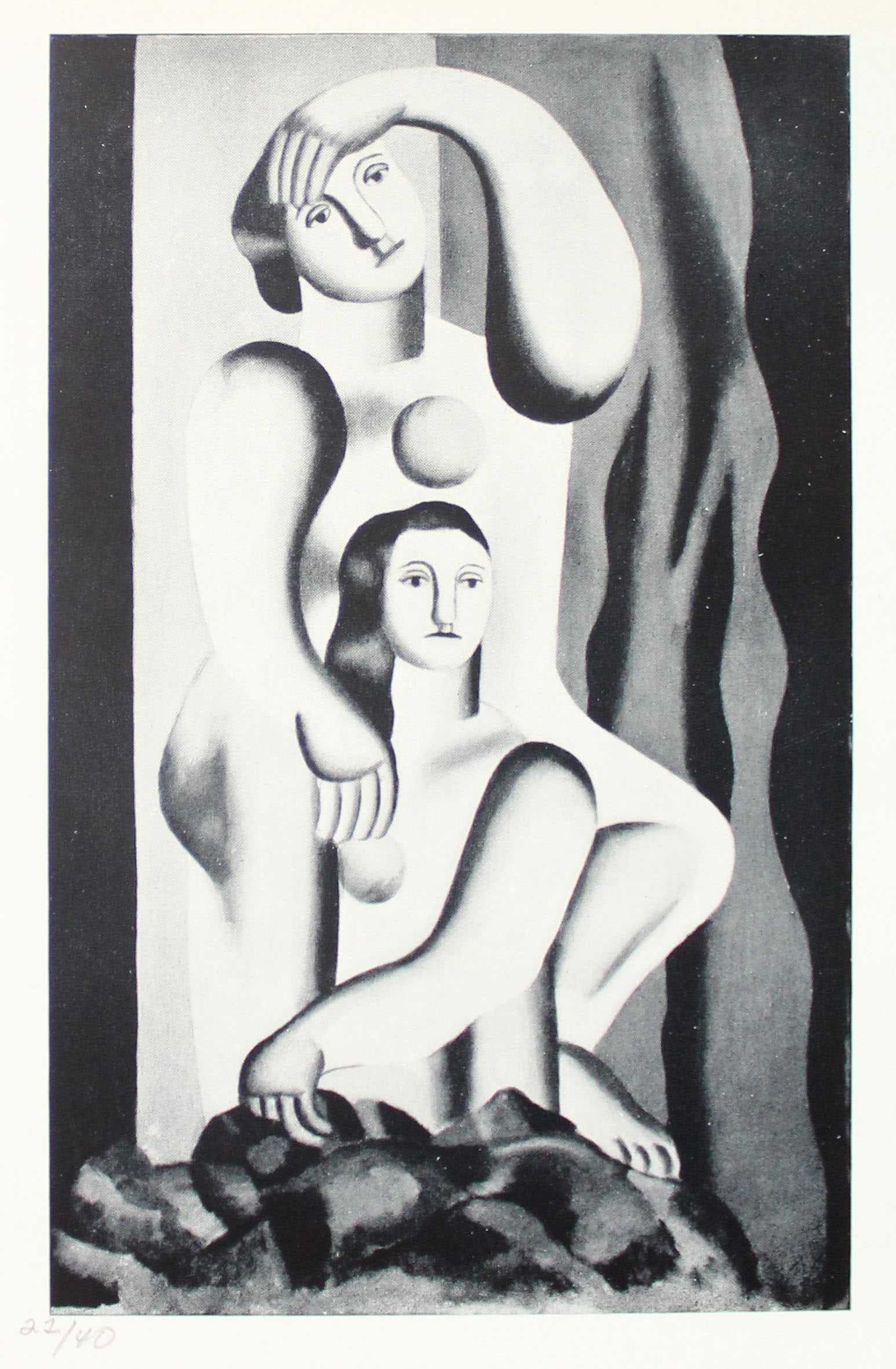 Fernand Leger - Deux Femmes (After): Artist: Fernand Leger Title: Deux Femmes Year: 1949 Dimensions: 9 1/2in. by 7 1/2in. Edition: From the Rare Limited Edition of 40 Publisher: Trois Collines