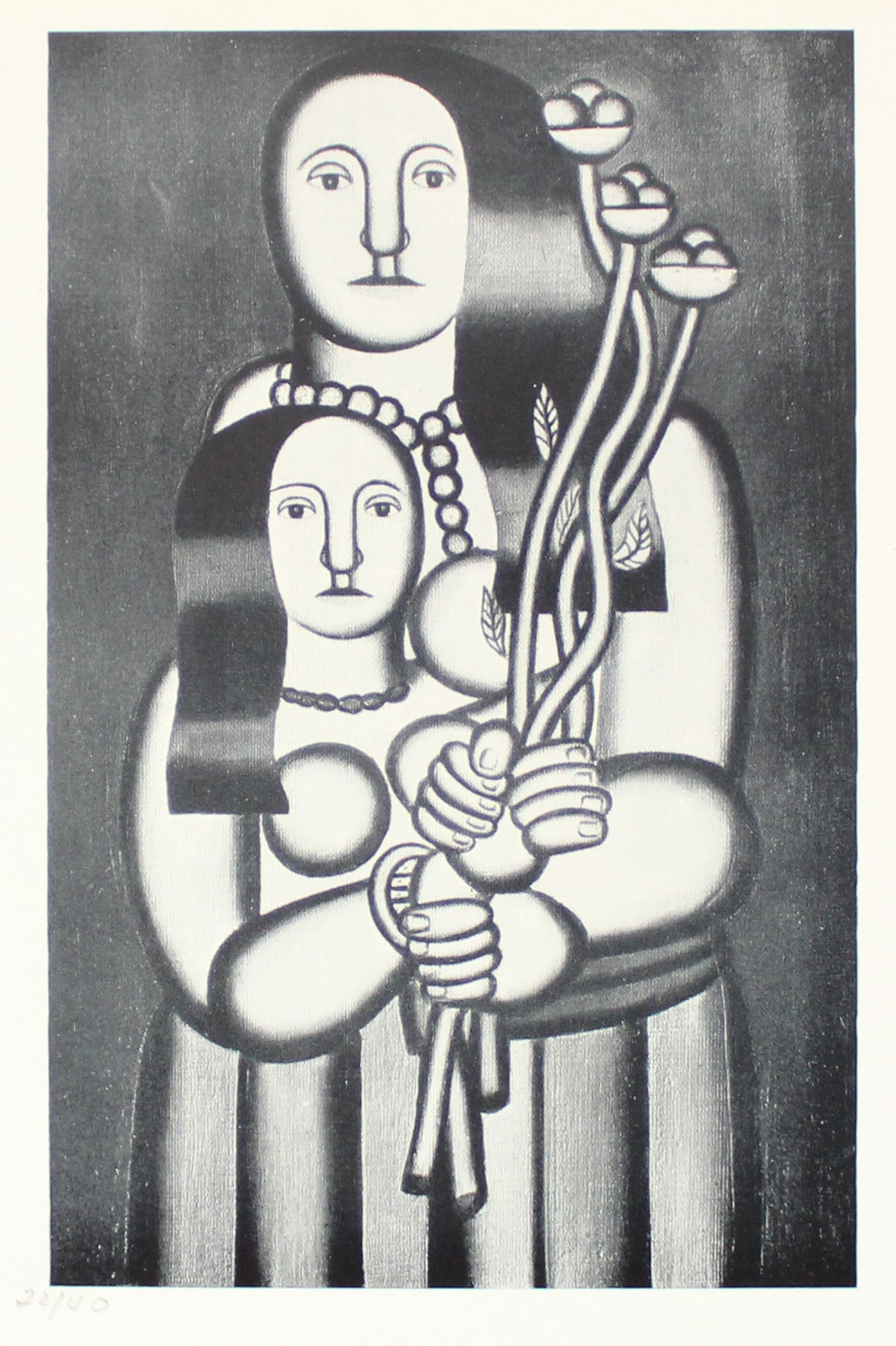 Fernand Leger - Les Deux Figures (After): Artist: Fernand Leger Title: Les Deux Figures Year: 1949 Dimensions: 9 1/2in. by 7 1/2in. Edition: From the Rare Limited Edition of 40 Publisher: Trois Collines