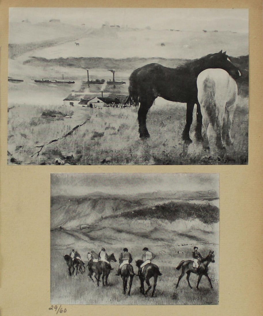 Edgar Degas (after) - Chevaux Dans La Prairie: Artist: Edgar Degas (after) Title: Chevaux Dans La Prairie Year: 1919 Dimensions: 7.5in. by 10in. Edition: from the rare limited edition of 60 Publisher: Imprim