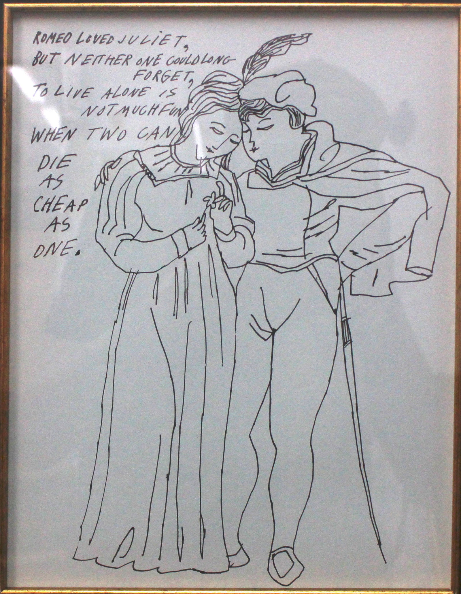 Andy Warhol - Untitled from "Love is a Pink Cake": Artist: Andy Warhol Title: Untitled from "Love is a Pink Cake" Year: 1953 Dimensions: 11in. by 8.5in. Edition: From the rare limited edition Suite: Love is a Pi