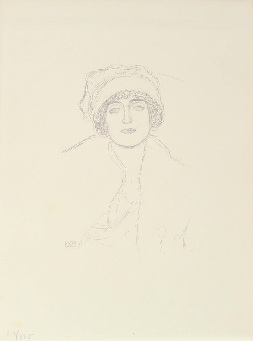 Gustav Klimt (After) - Untitled III: Artist: Gustav Klimt (After) Title: Untitled III Year: 1922 Dimensions: 10 1/2in. by 8in. Edition: From the limited edition of 375 Publisher: Thyrsos Verlag; Leipzig and Vienna Suite: Gustav Klimt: