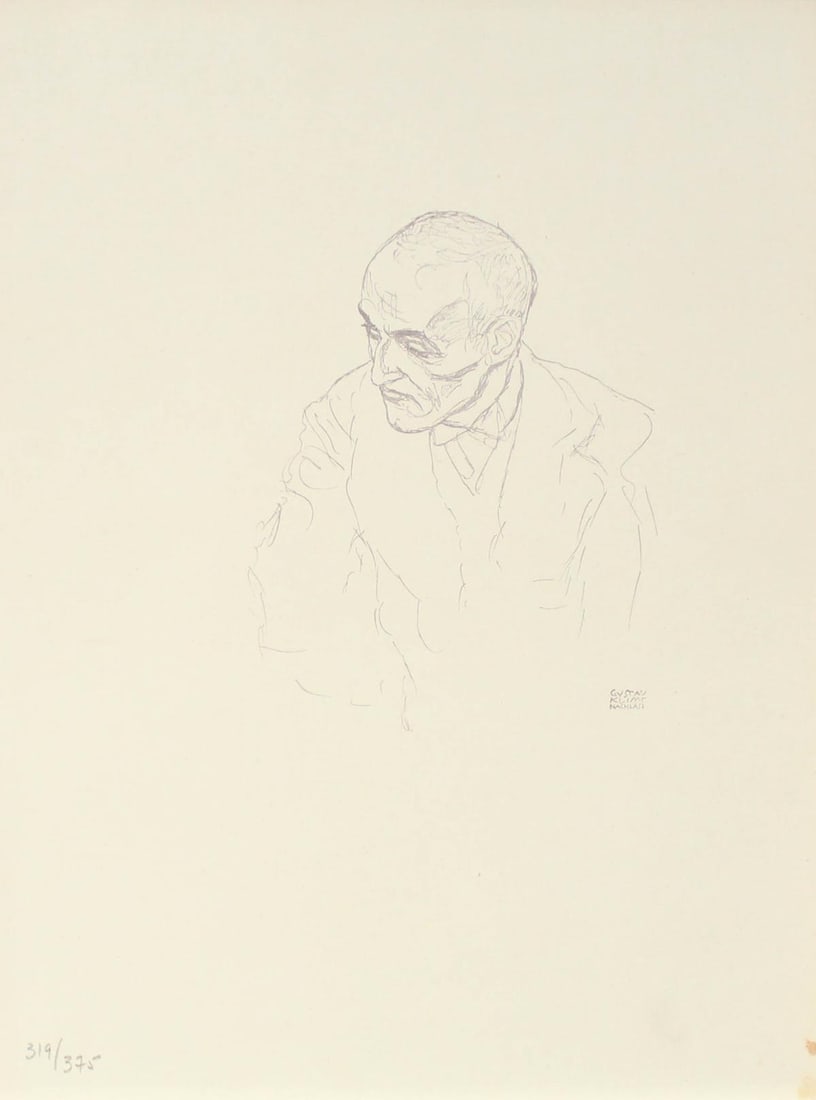 Gustav Klimt (After) - Untitled V: Artist: Gustav Klimt (After) Title: Untitled V Year: 1922 Dimensions: 10 1/2in. by 8in. Edition: From the limited edition of 375 Publisher: Thyrsos Verlag; Leipzig and Vienna Suite: Gustav Klimt: 50