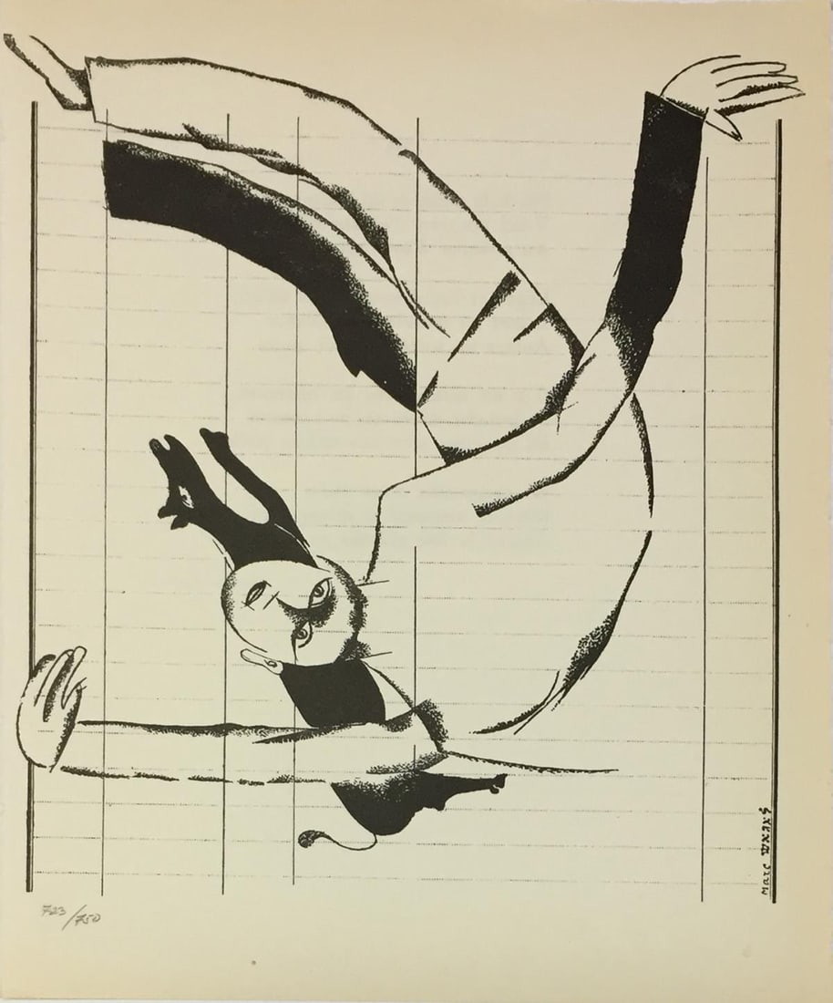 Marc Chagall - Untitled (Bent Man) from "Le Dur Desir (After): Artist: Marc Chagall Title: Untitled (Bent Man) from "Le Dur Desir De Durer" Year: 1950 Dimensions: 11in. by 9in. Edition: From the rare limited edition of 750 Publ