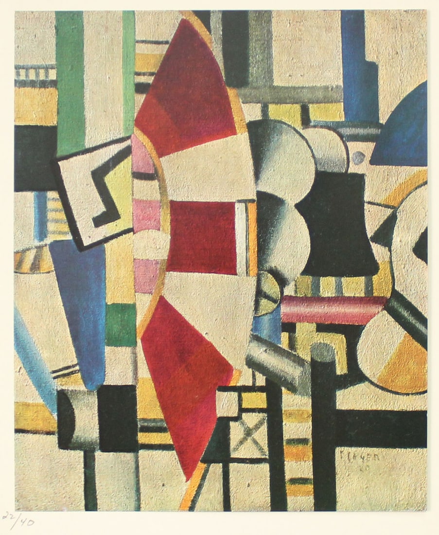 Fernand Leger - La Tombola (After): Artist: Fernand Leger Title: La Tombola Year: 1949 Dimensions: 9 1/2in. by 7 1/2in. Edition: From the Rare Limited Edition of 40 Publisher: Trois Collines <