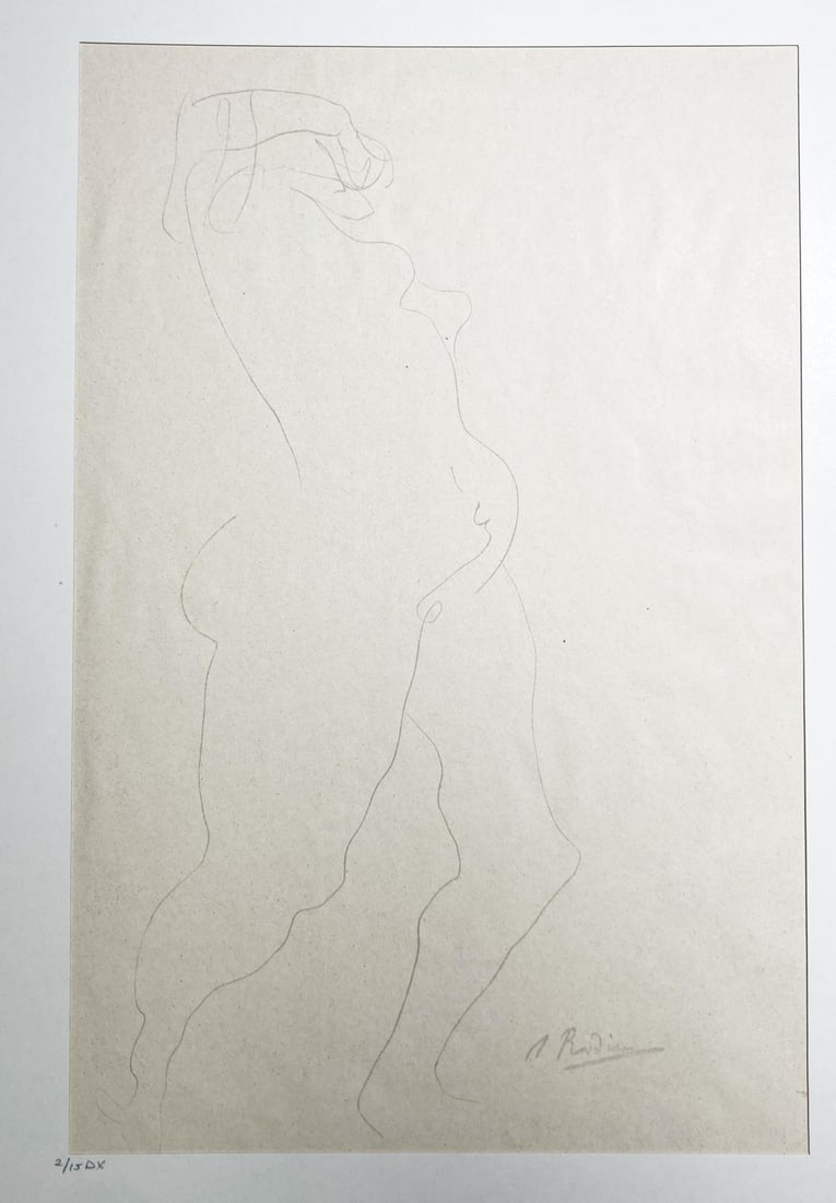 Auguste Rodin - Deluxe Aquarelle IV (After): Artist: Auguste Rodin Title: Deluxe Aquarelle IV Dimensions: 21in. by 16in. Edition: From the very rare limited deluxe edition of 15 Publisher: Editions Georg Suite: Douze Aquarelles De Auguste Rodin