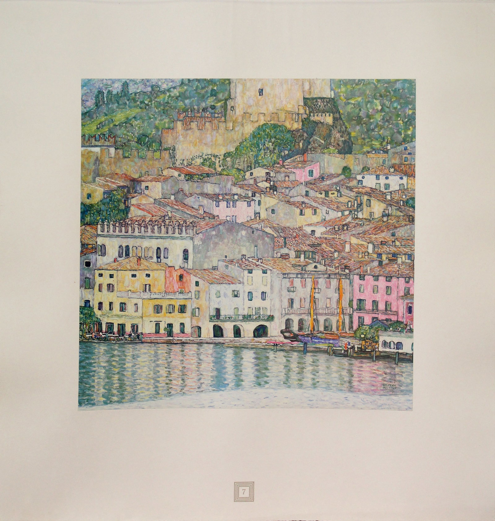 Gustav Klimt (After) - Malcesine am Gardasse: Artist: Gustav Klimt (After) Title: Malcesine am Gardasse Year: 1931 Dimensions: 19 x 18 in. Edition: From the rare limted edition of Suite: Aftermath
