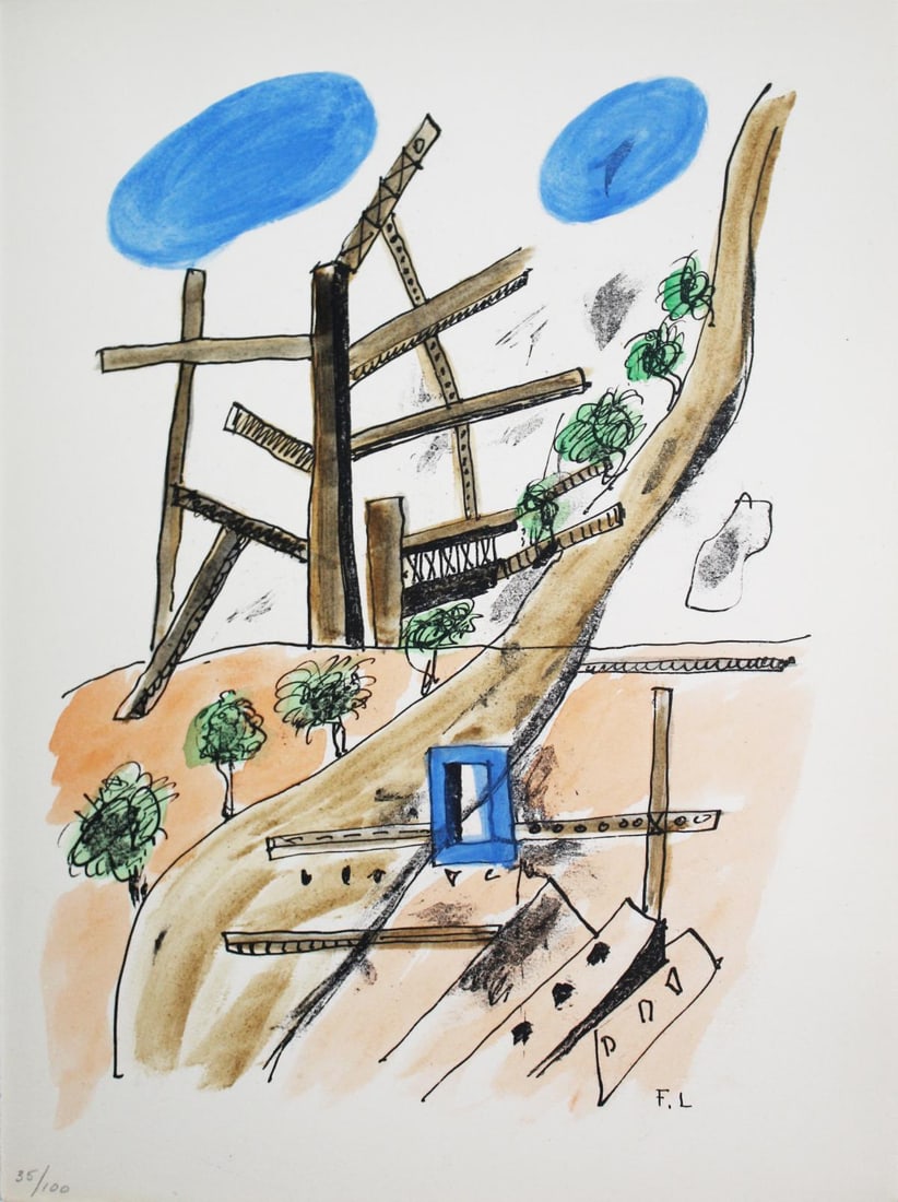 Fernand Leger - Illuminations XI: Artist: Fernand Leger Title: Illuminations XI Year: 1949 Dimensions: 13in. by 9.75in. Edition: From the rare limited edition of 395 Publisher: Grosclaude Editions des Gaules Lausanne Suite: Arthur