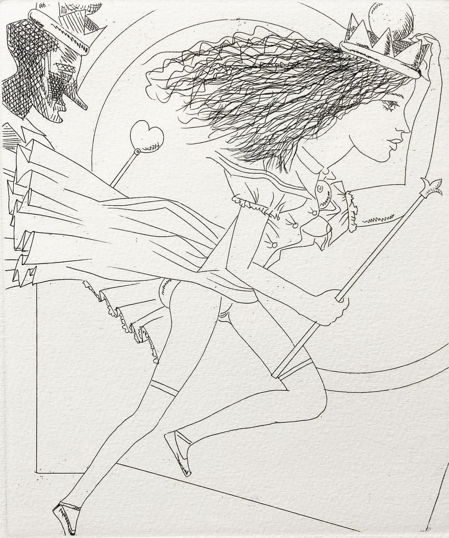 Knox Martin - Untitled (Alice In Wonderland): Artist: Knox Martin Title: Untitled (Alice In Wonderland) Year: 1972 Dimensions: 8 1/2in. by 11in. Edition: From the Rare Limited Edition Suite: Alice In Wonderland Medium: Original Etching on Paper