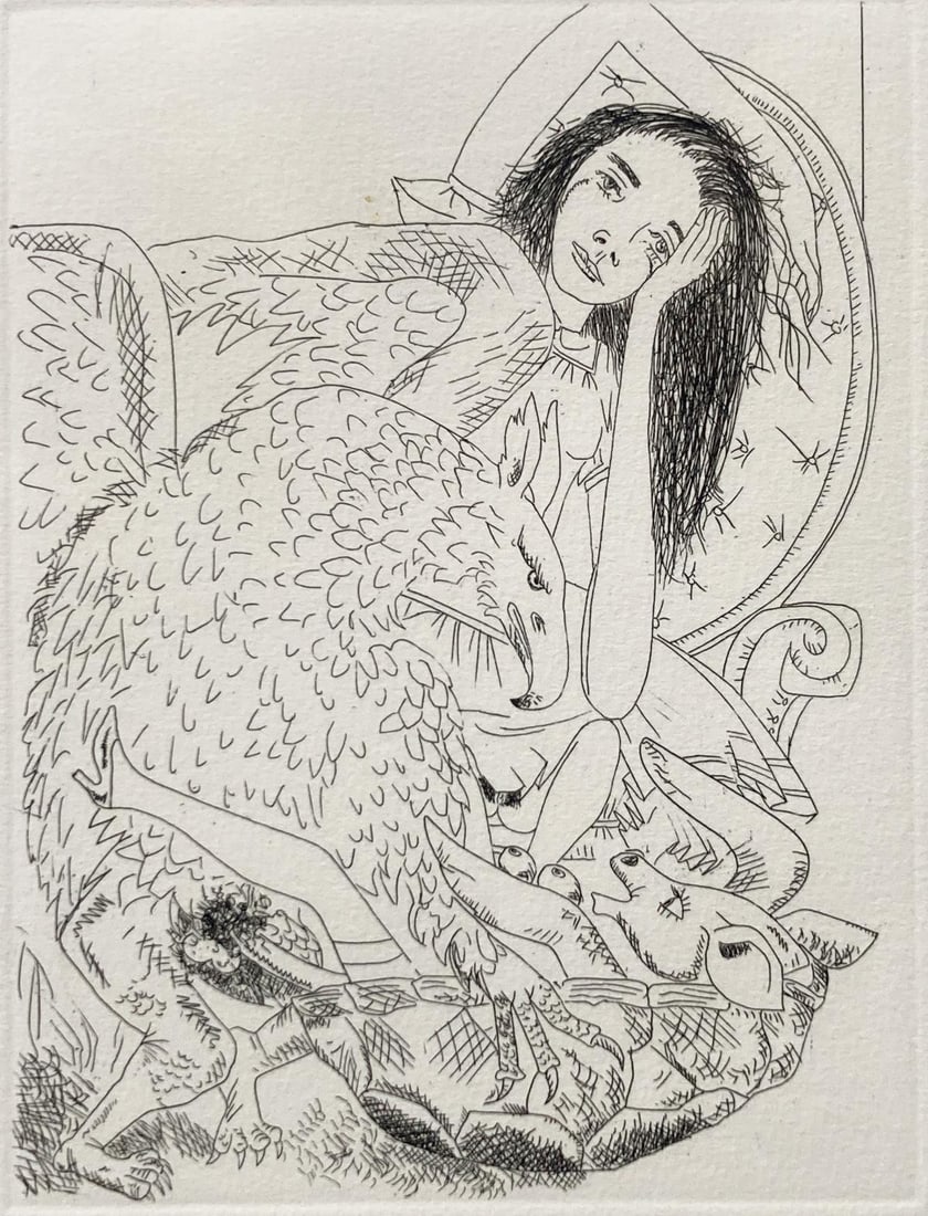Knox Martin - Untitled (Alice In Wonderland): Artist: Knox Martin Title: Untitled (Alice In Wonderland) Year: 1972 Dimensions: 9in. by 7in. Edition: From the Rare Limited Edition Suite: Alice In Wonderland Medium: Original Etching on Paper