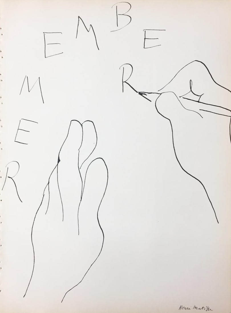 Henri Matisse - Remember: Artist: Henri Matisse Title: Remember Year: 1938 Dimensions: 14in. by 10 1/2in. Weight: 0 Edition: From the rare limited edition Suite: Verve Vol. 1 No. 3 Medium: Original lithograph in colors on