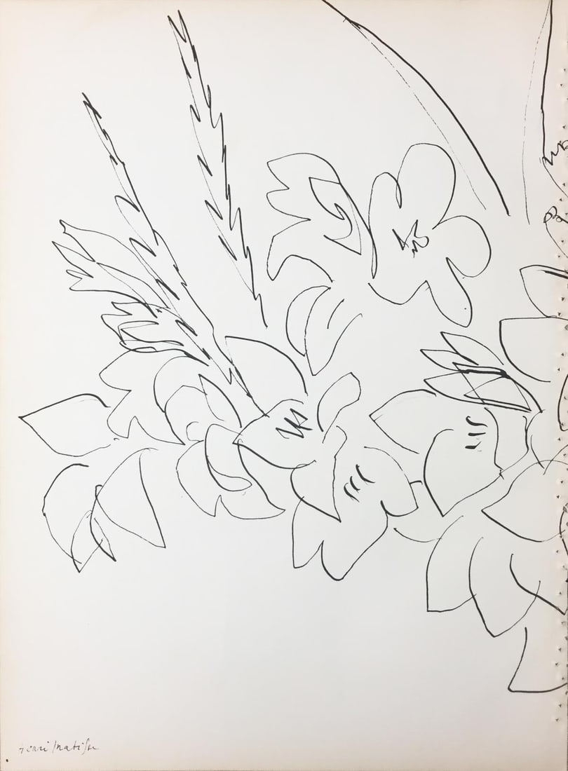 Henri Matisse - Flowers: Artist: Henri Matisse Title: Flowers Year: 1938 Dimensions: 14in. by 10 1/2in. Weight: 0 Edition: From the rare limited edition Suite: Verve Vol. 1 No. 3 Medium: Original lithograph in colors on