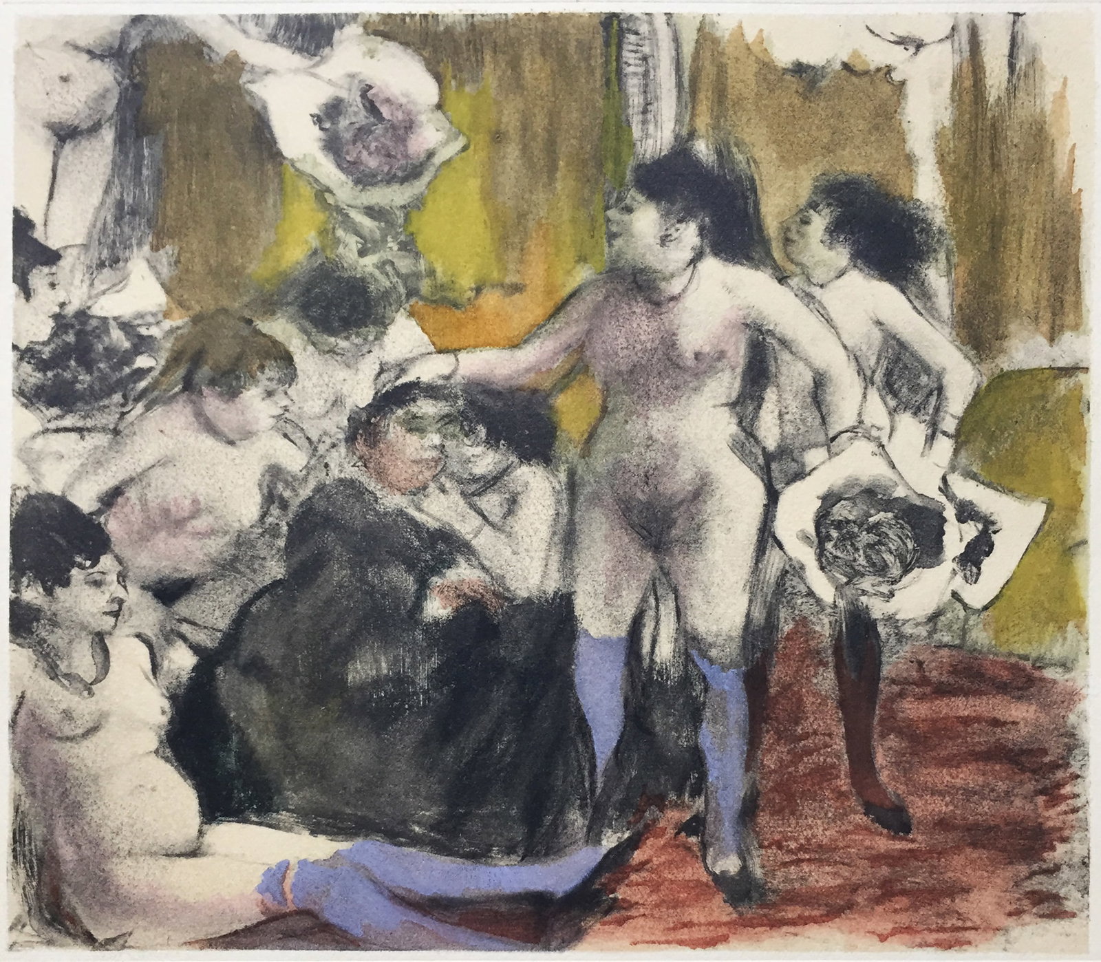 Edgar Degas (After) - La Fete de la Patronne: Artist: Edgar Degas (After) Title: La Fete de la Patronne Year: 1948 Dimensions: 9in. by 12 1/4in. Edition: From the Rare Limited Edition of 500 Publisher: Quatre Chemins Editart Paris Shoman Art