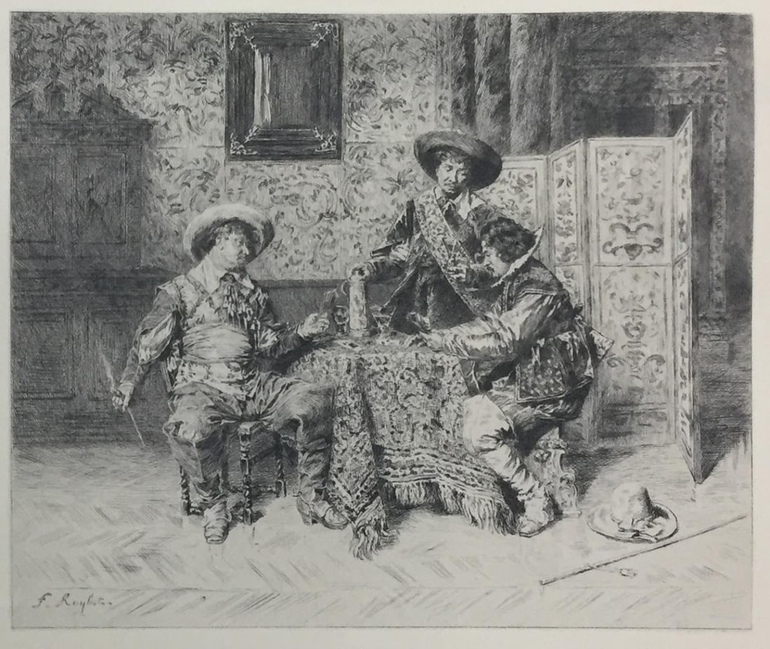 Ferdinand Roybet - Partie de Cartes: Artist: Ferdinand Roybet Title: Partie de Cartes Year: 1897 Dimensions: 12 1/2in. by 10in. Edition: From the rare limited edition of 525 Publisher: Boudet / Tal