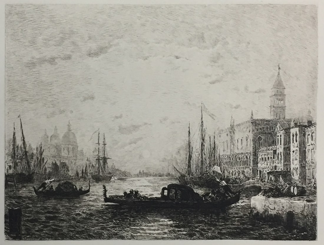 Felix Ziem - Venise au coucher du Soleil: Artist: Felix Ziem Title: Venise au coucher du Soleil Year: 1897 Dimensions: 12 1/2in. by 10in. Edition: From the rare limited edition of 525 Publisher: Boudet / Tallandier: Paris Suite: Art et