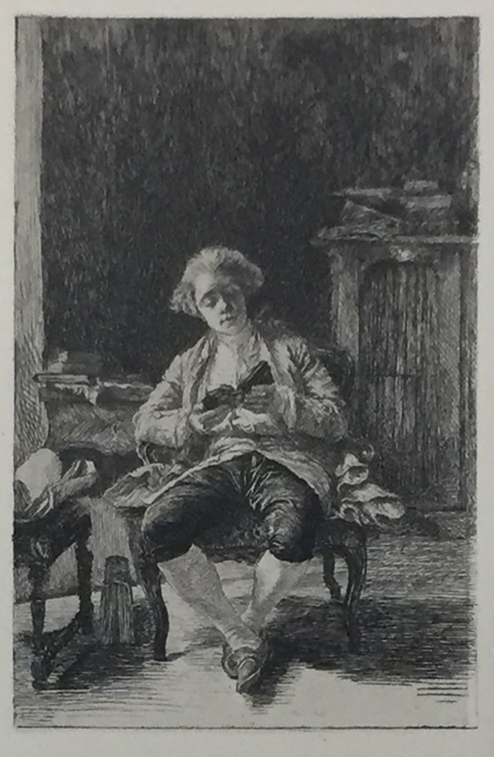 Jean Louis Ernest Meissonier - Jeune Homme a l'Etude: Artist: Jean Louis Ernest Meissonier Title: Jeune Homme a l'Etude Year: 1897 Dimensions: 12 1/2in. by 10in. Edition: From the rare limited edition of 525 Publisher: Boudet / Tallandier: Paris Suite: