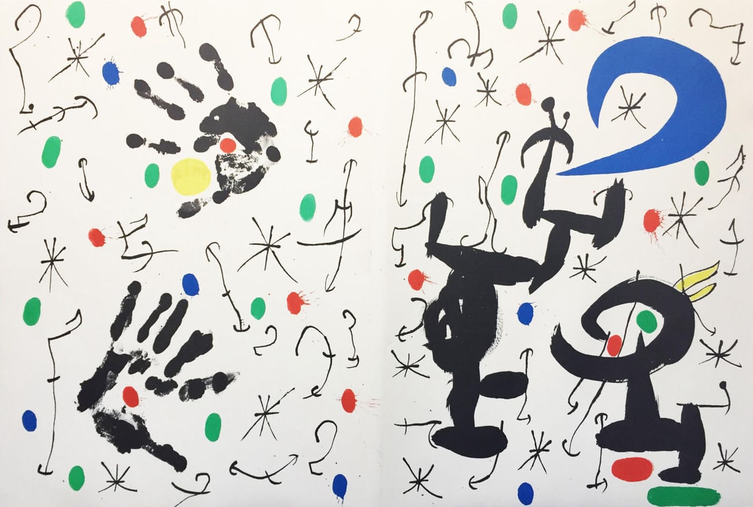 Joan Miro - Les Essencies de la Terra: Artist: Joan Miro Title: Cover from Les Essencies de la Terra Year: 1968 Dimensions: 30in. by 19 1/4in. Edition: From the rare limited edition of 1000 Publisher: