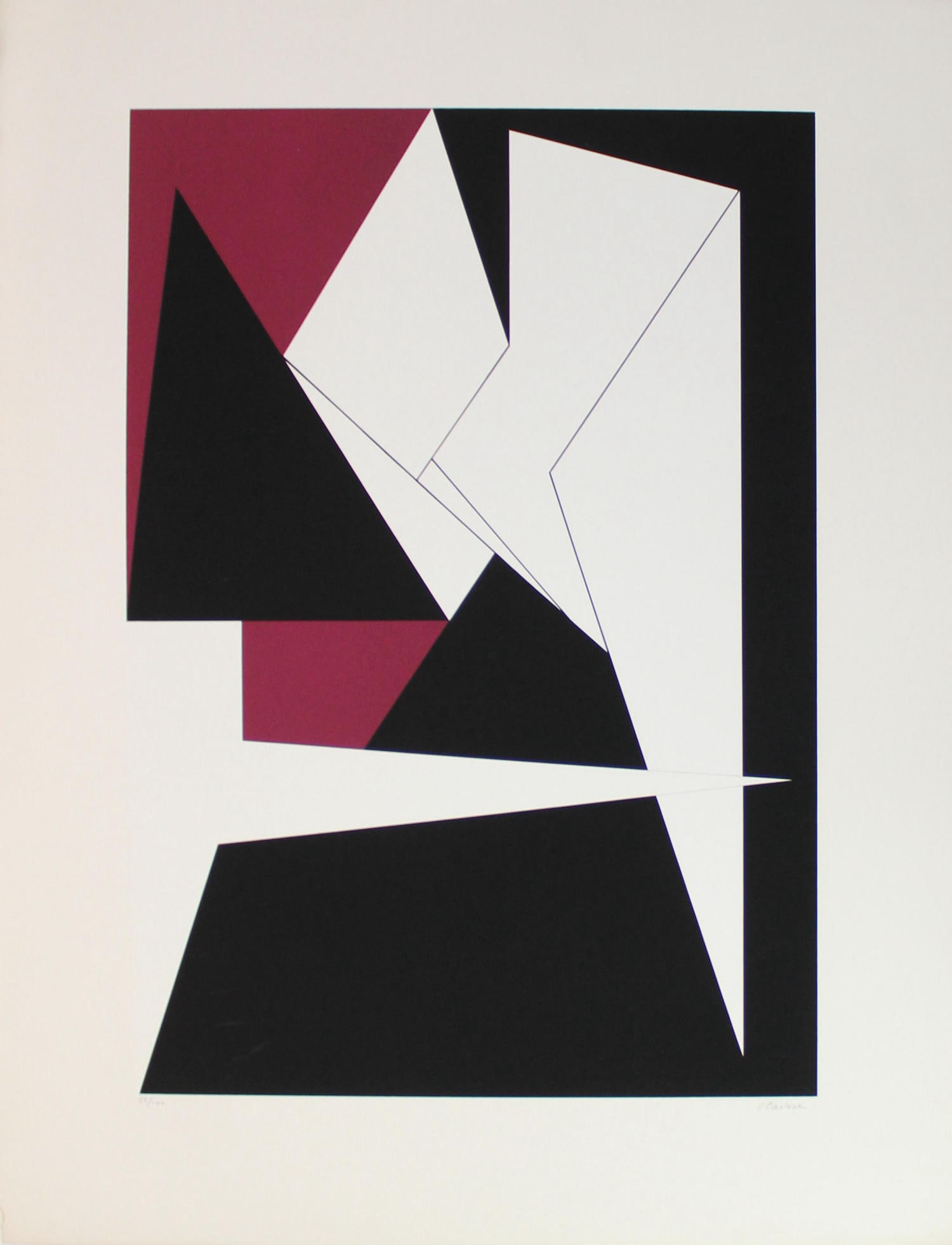 Genevieve Claisse - Composition: Artist: Genevieve Claisse Title: Composition Year: c. 1970 Dimensions: 23 1/2in. by 29in. Edition: From the Rare Limited Edition of 100 Medium: Serigraph in Col
