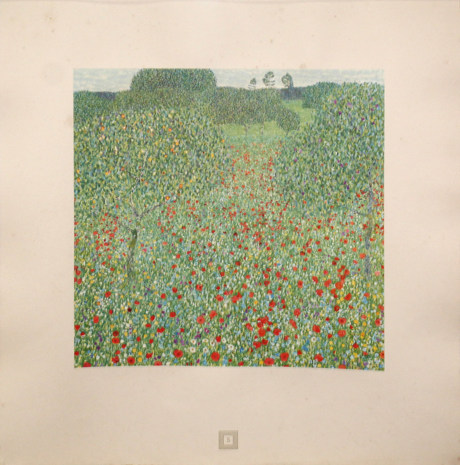 Gustav Klimt (After) - Mohnwiese: Artist: Gustav Klimt (After) Title: Mohnwiese Year: 1931 Dimensions: 19 x 18 in. Edition: From the rare limted edition of Suite: Aftermath Mediu