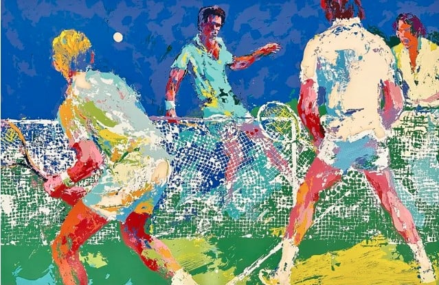 LeRoy Neiman - Mens Doubles: Artist: LeRoy Neiman Title: Mens Doubles Year: 1974 Dimensions: 24 x 36 in. Edition: 98 from the limited edition of 300 Medium: Original serigraph on paper