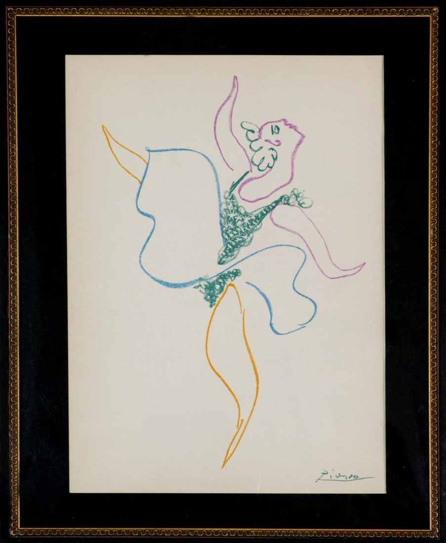Pablo Picasso - Le Ballet: Artist: Pablo Picasso Title: Le Ballet Year: 1954 Dimensions: 11.5in. by 7.5in. Edition: From the rare limited edition Medium: Original lithograph in color on p