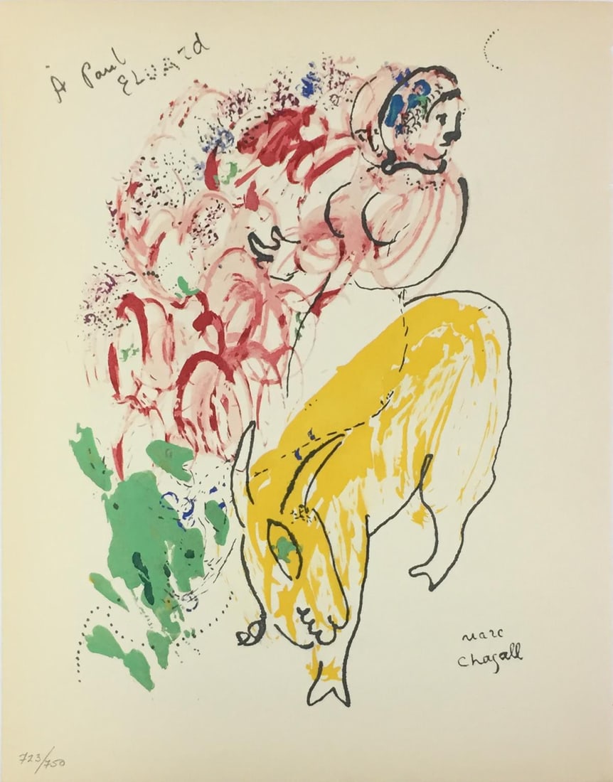 Marc Chagall - Frontispiece (After): Artist: Marc Chagall Title: Frontispiece Year: 1950 Dimensions: 11in. by 9in. Edition: From the rare limited edition of 750 Publisher: The Grey Falcon Press