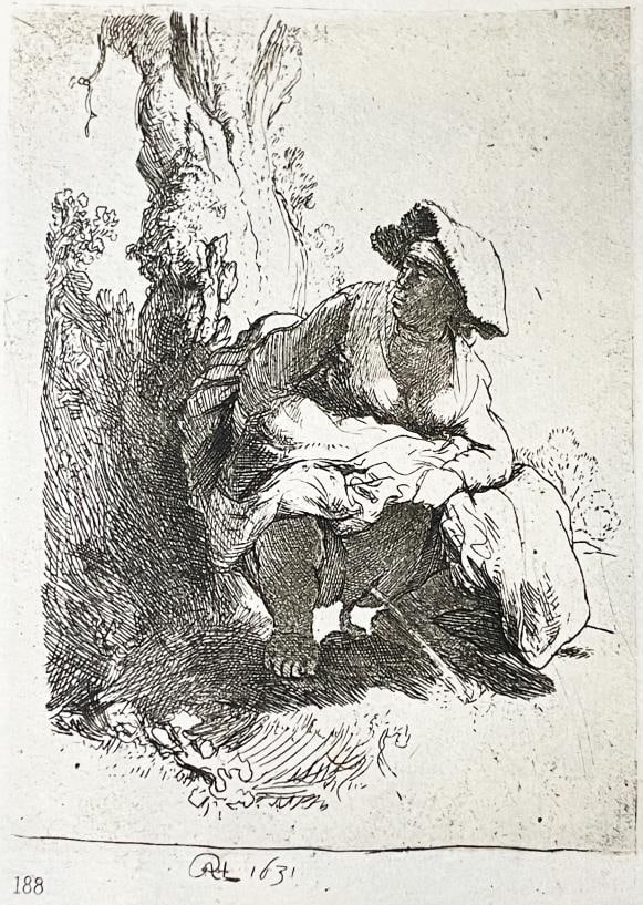 Rembrandt van Rijn (after) - A Woman Making Water: Artist: Rembrandt van Rijn (after) Title: A Woman Making Water Year: 1888 Dimensions: 12 1/2in. by 17 1/4in. Edition: From the rare limited edition Suite: Rembrandts Etchings Medium: Original