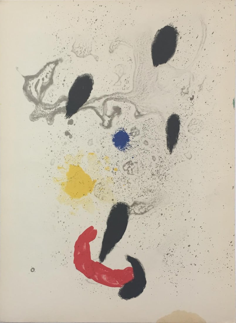 Joan Miro - Composition from Derriere Le Miroir: Artist: Joan Miro Title: Composition from Derriere Le Miroir Year: 1963 Dimensions: 15in. by 11in. Edition: From the Rare Limited Edition Publisher: Mourlot Paris Suite: Derriere Le Miroir No. 139-40