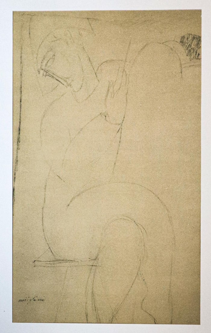 Amedeo Modigliani - Untitled portrait(After): Artist: Amedeo Modigliani Title: Untitled portrait Year: 1959 Dimensions: 22.25in. by 17.75in. Edition: From the rare limited edition 750 Publisher: Grove Press Inc. New York. Suite: From the