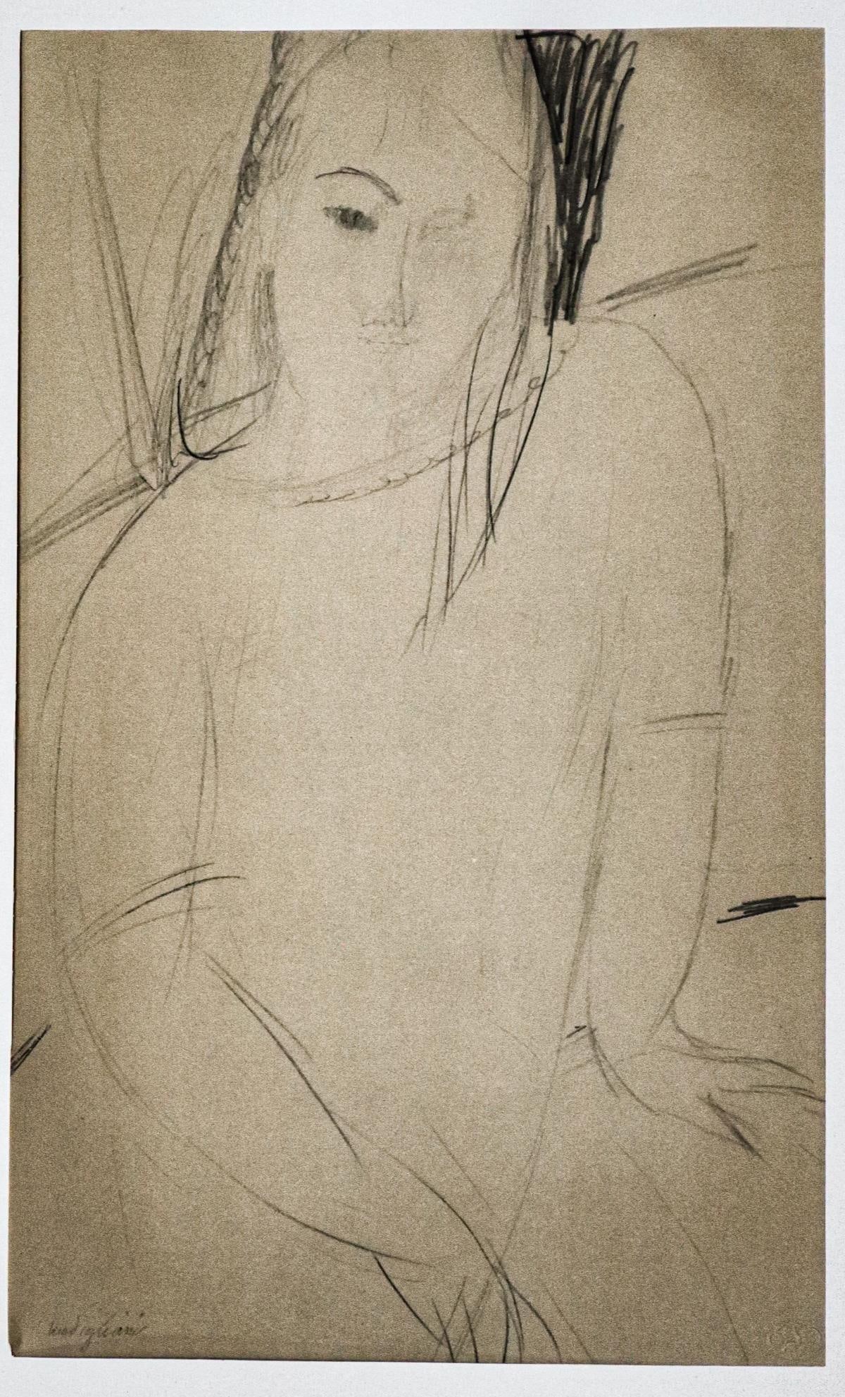Amedeo Modigliani - Untitled Portrait of a Woman (After): Artist: Amedeo Modigliani Title: Untitled Portrait of a Woman Sitting Year: 1959 Dimensions: 22.25in. by 17.75in. Edition: From the rare limited edition 750 Publish