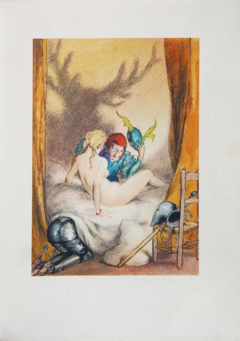 Louis Icart - Untitled: Artist: Louis Icart Title: Untitled Year: 1936 Dimensions: 9.5in. by 7.3in. Edition: From rare limited edition Publisher: Le Vasseur et Cie Paris Suite: Gargantua et Pantagruel Medium: Photogravure