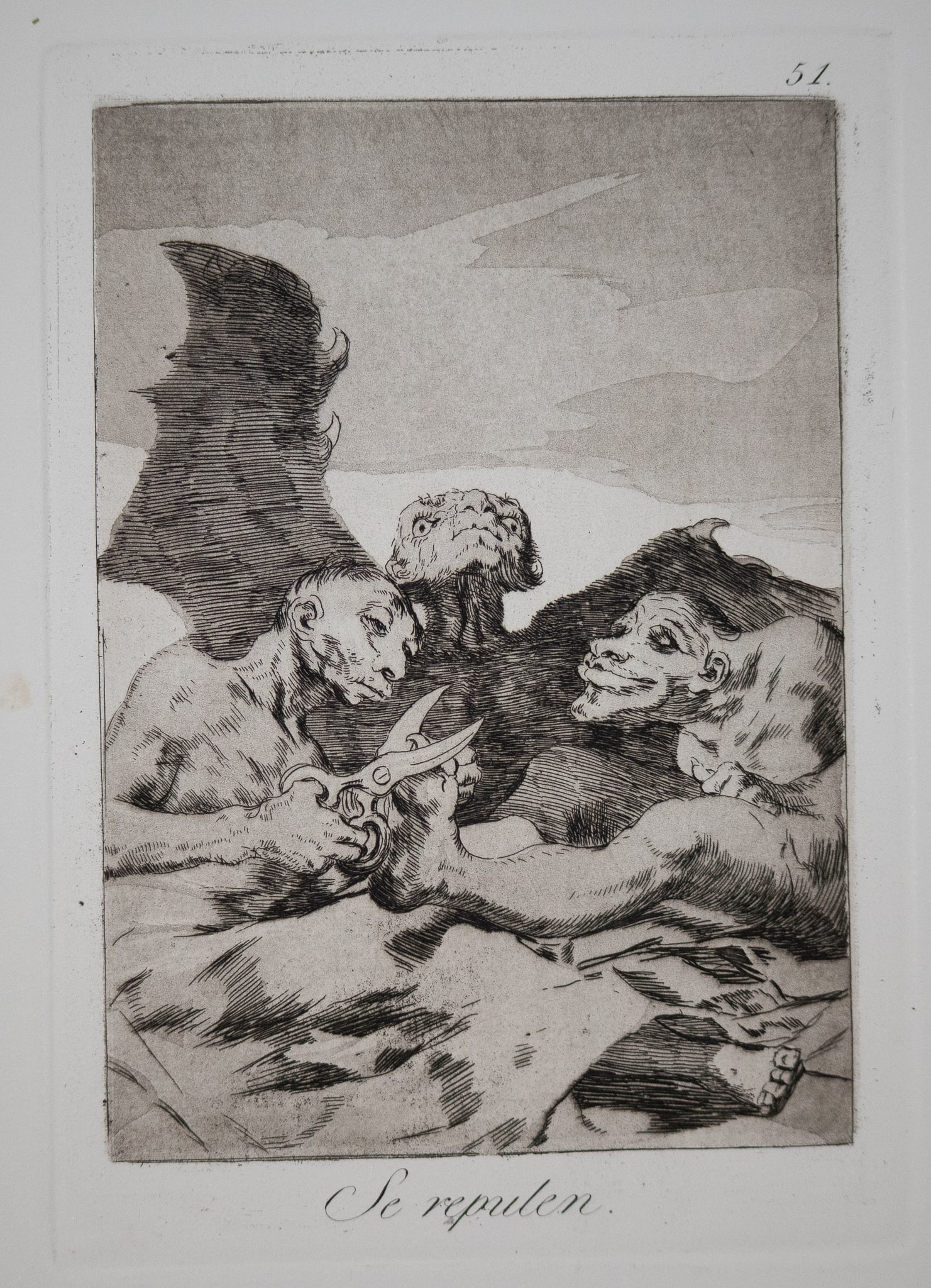 Francisco Jose De Goya y Lucientes - Se repulen: Artist: Francisco Jose De Goya y Lucientes Title: Se repulen Year: 1799 Dimensions: 11 1/2 x 8 1/4 in. Edition: From the rare limited edition Suite: Los Caprich