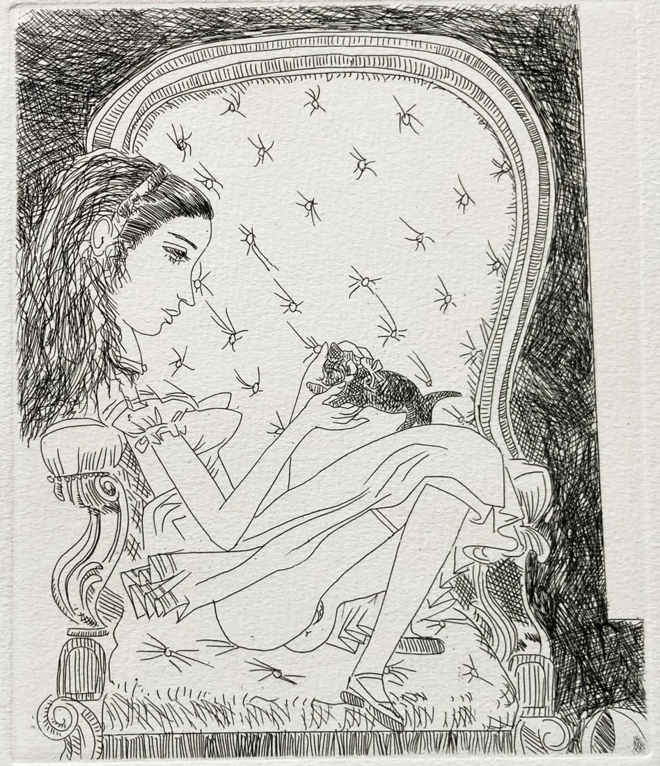 Knox Martin - Untitled (Alice In Wonderland): Artist: Knox Martin Title: Untitled (Alice In Wonderland) Year: 1972 Dimensions: 9in. by 7in. Edition: From the Rare Limited Edition Suite: Alice In Wonderland Medium: Original Etching on Paper