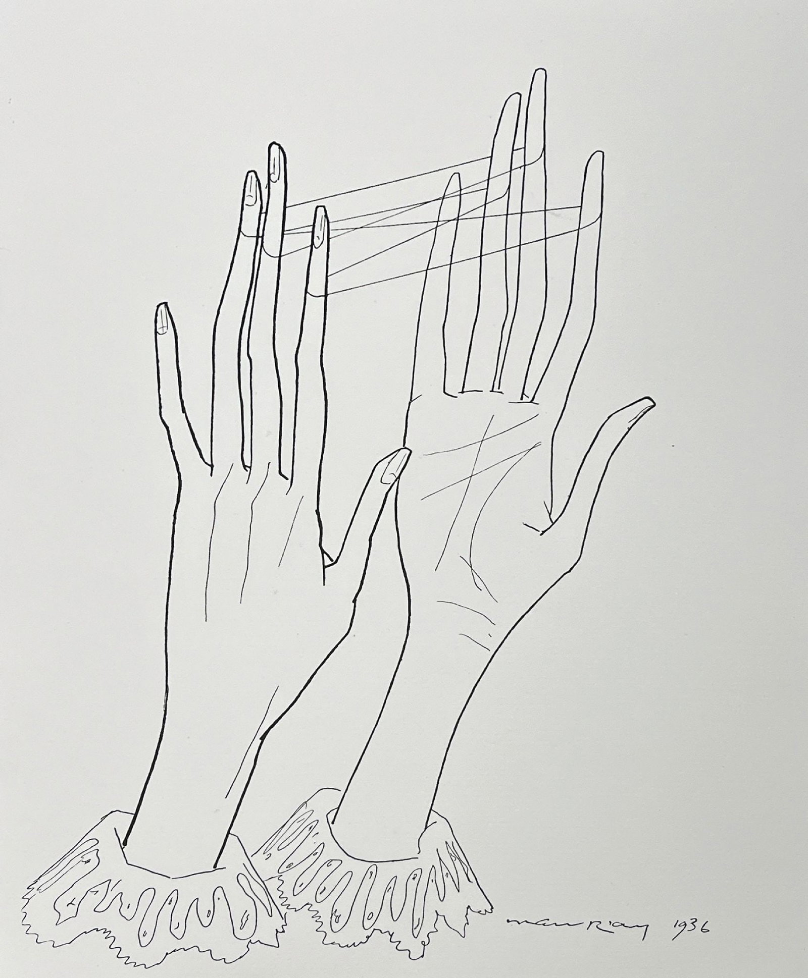 Man Ray - Weaver: Artist: Man Ray Title: Weaver Year: 1937 Dimensions: 11 x 8 3/4 in. Edition: From the Rare Limited Edition Publisher: Jean Bucher Paris Suite: Les Mains Libres Medium: Lithograph on Paper Condition: