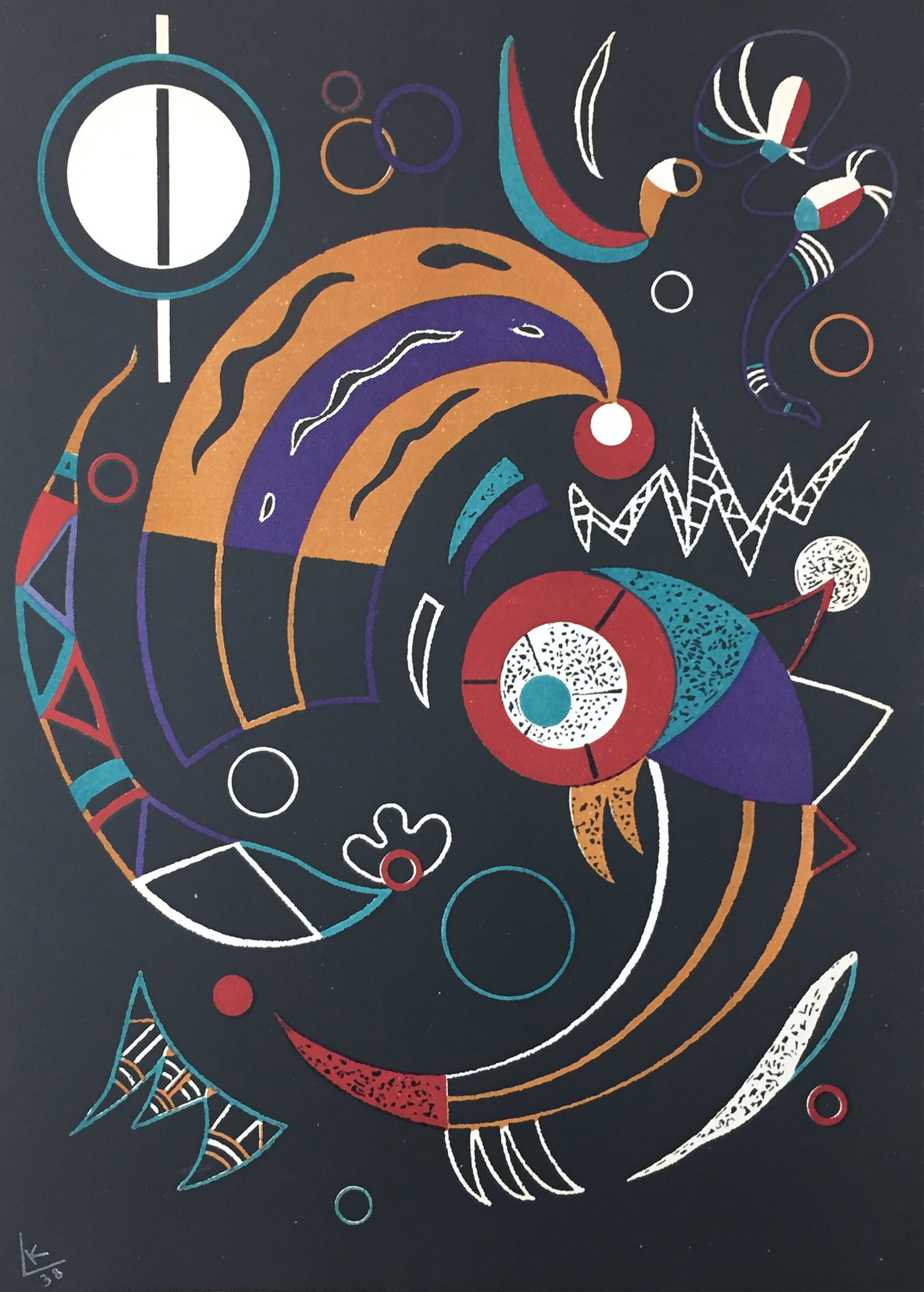 Wassily Kandinsky - Comets: Artist: Wassily Kandinsky Title: Comets Year: 1938 Dimensions: 14 x 10 1/2 in. Edition: From the rare limited edition Suite: Verve Vol. 1, No. 3 Medium: Original lithograph in colors on paper