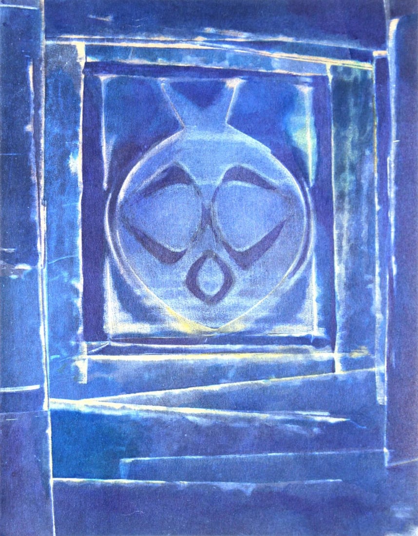 Max Ernst - Vase Bleue: Artist: Max Ernst Title: Vase Bleue Year: 1958 Dimensions: 12.5in. by 9.75in. Edition: From the rare limited edition Publisher: San Lazzaro Paris Suite: XXe Siecle Medium: Original pochoir on paper