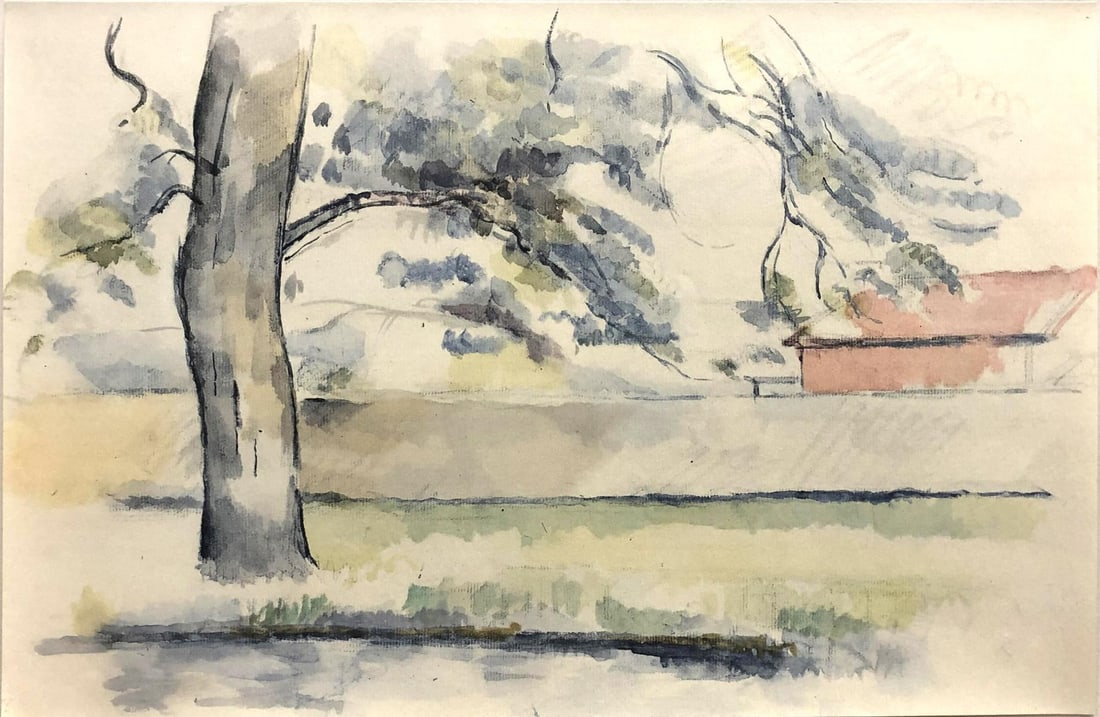 Paul Cezanne (After) - Arbre et Maison: Artist: Paul Cezanne (After) Title: Arbre et Maison Year: 1971 Dimensions: 11 1/2in. by 17in. Edition: Rare first edition I of XXX Publisher: Abraham Bornstein Editions Artistiques et Documentarires